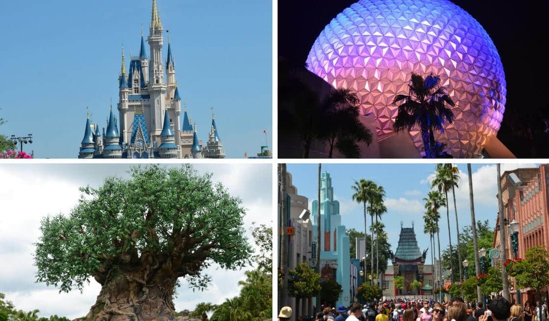 The four main Disney Theme Parks in Orlando